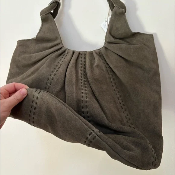 NWT Free People Skadi Suede Scrunch Tote - Picture 7 of 11